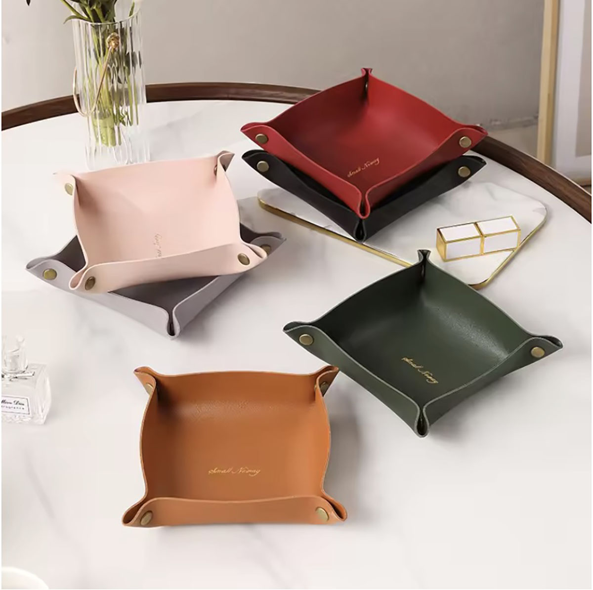Token Tray Organizer - Nordic Stil Leder Ablage Desktop-Organizer Für