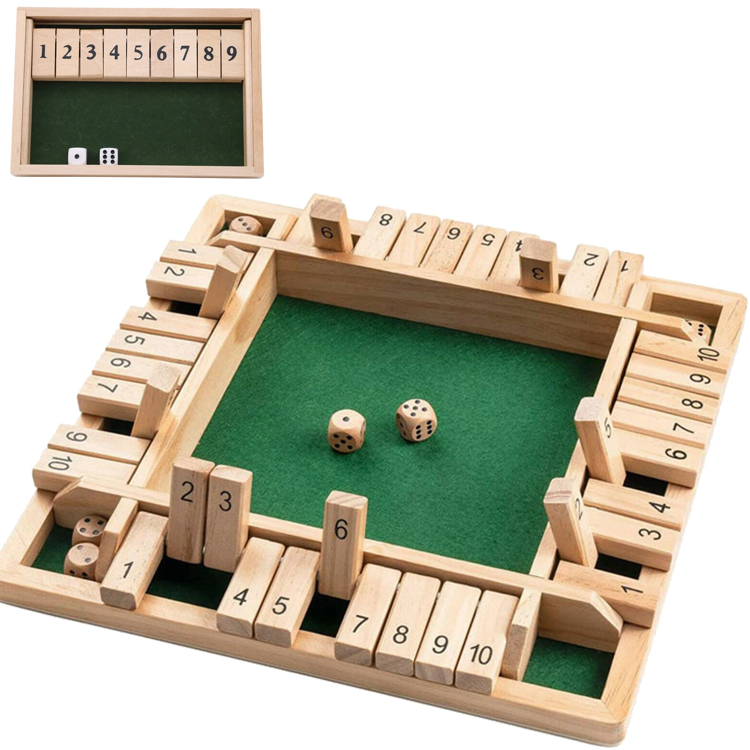 Board Game Instruction - Mathe-Klappen und Würfel aus Holz für