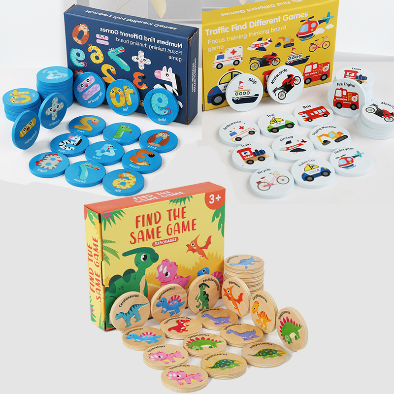 Board Game Word - Pädagogisches Holz-Memory-Spiel für Kinder: Dinosaurier- und