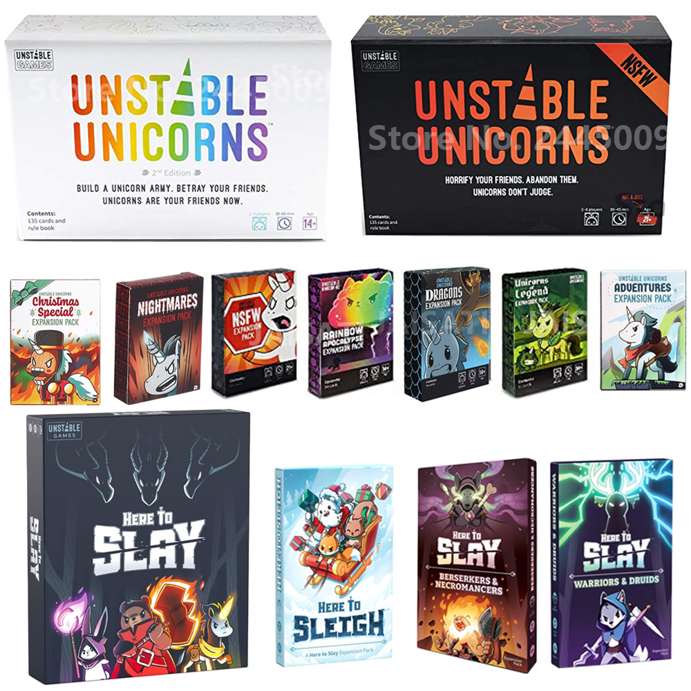 Board Game Exploding Kittens - Einhörner Kartenspiel Weihnachten spezielle Albträume Erweiterung