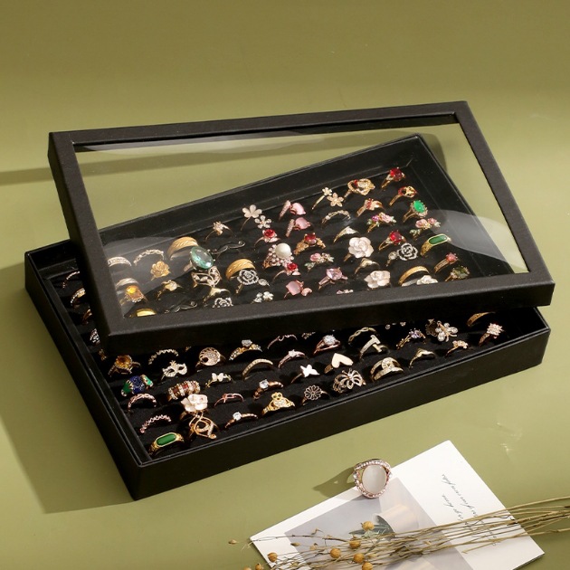 Token Tray Organizer - 1 Stück schwarze Schmuckaufbewahrungsbox mit 100