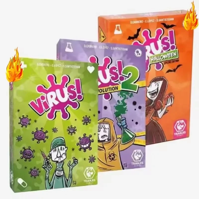 Board Game For 2 People - 2026 Familien-Strategie-Kartenspiel-Set Virus-Serie 1&2 & Halloween
