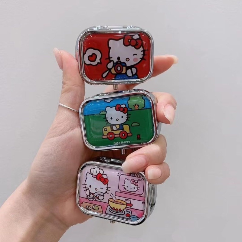 Token Tray Organizer - Anime Hello Kitty Metall-Aufbewahrungsbox, Pillen-Organizer, unterteilt,
