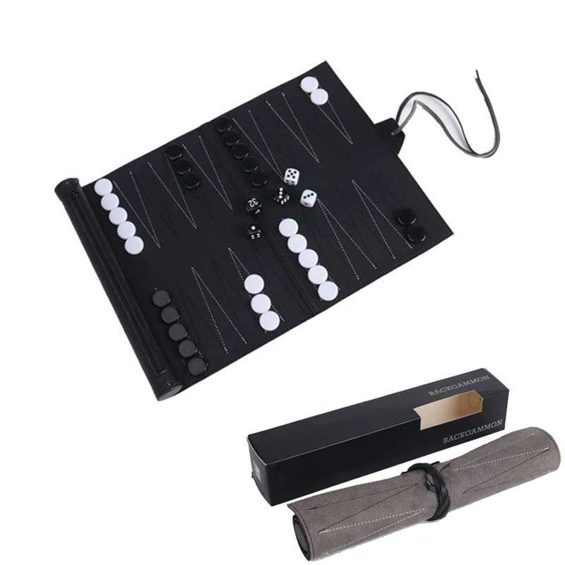 Board Game Zenith - Roll-Up Backgammon-Sets, tragbares Reise-Brettspielset für Erwachsene