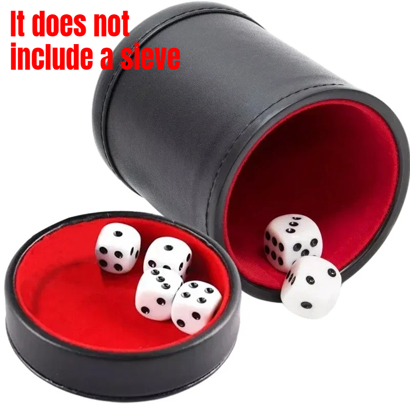 Board Game Yahtzee - Würfelbecher-Set mit Deckel - Grün/Rot Filzgefüttert,