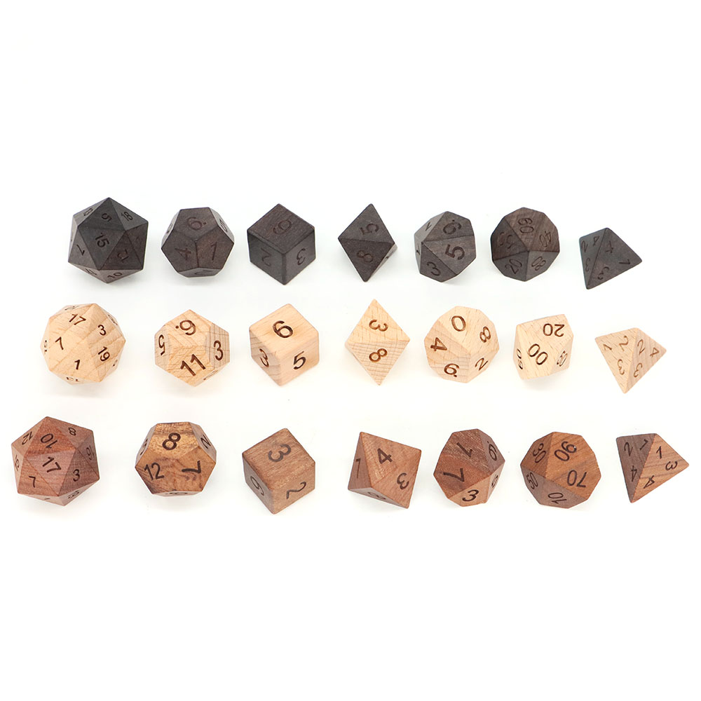 7-teiliges Set Holzwürfel d4-d – Board Game Roleplay Bewertung und Preis